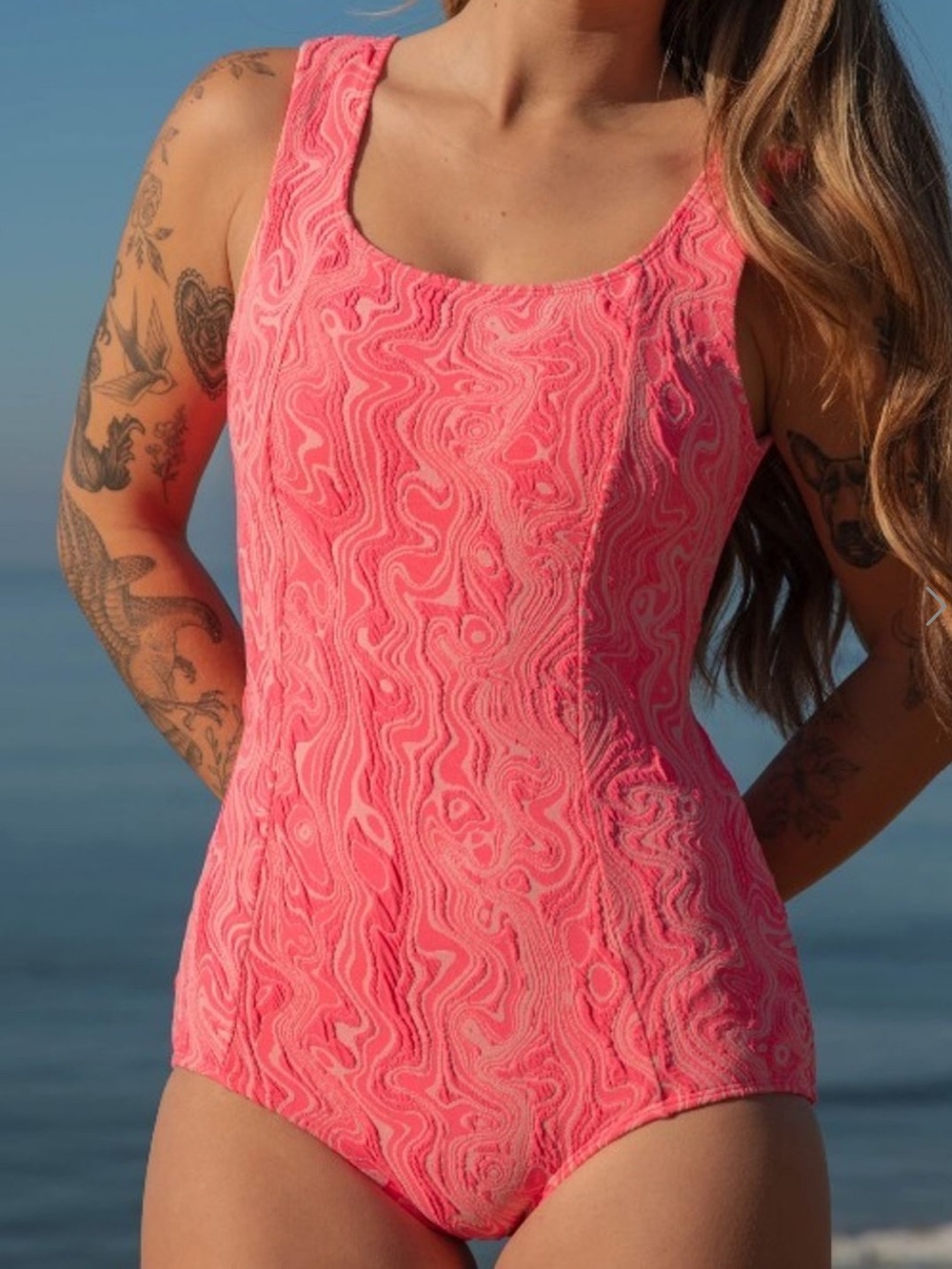 Free People Movement X Seea One -Piece Bathing Suit in Pink Glow Size XL - Picture 5 of 10